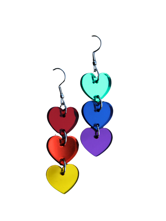 Rainbow Hearts -korvakorut
