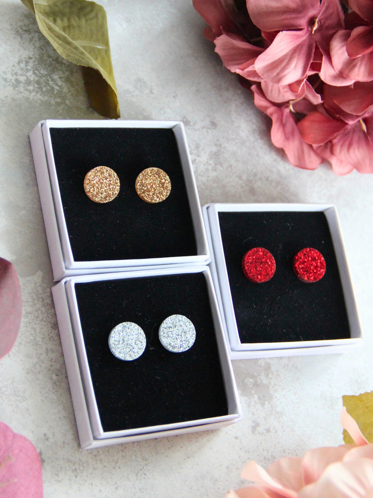 Glitter-nappikorvakorut