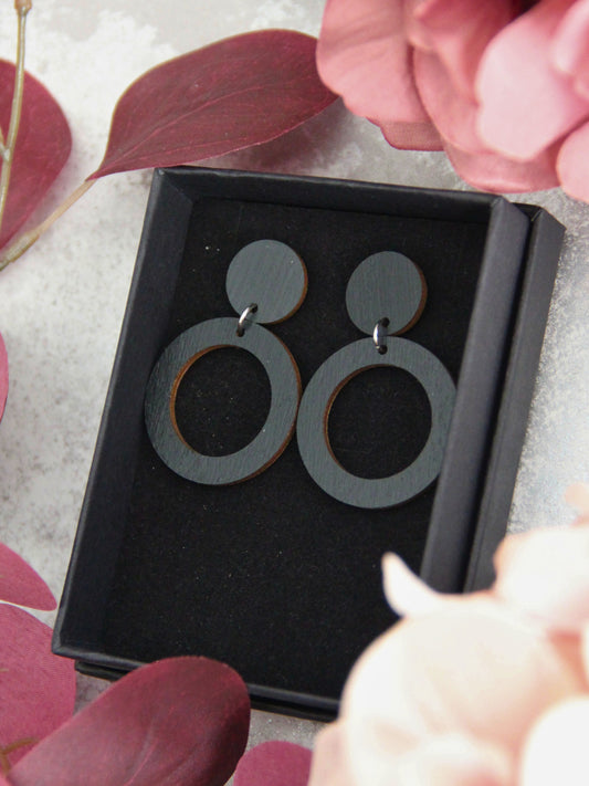 Fabulous Rings -korvakorut musta vaneri