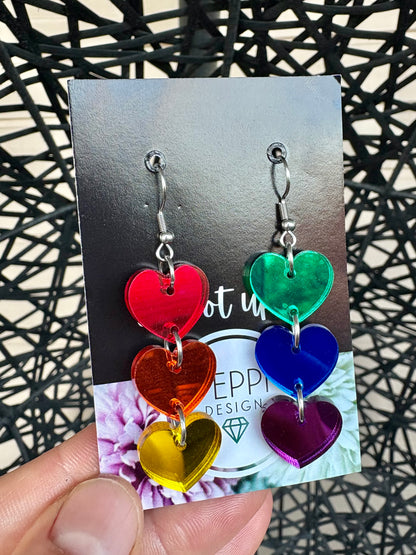 Rainbow Hearts -korvikset