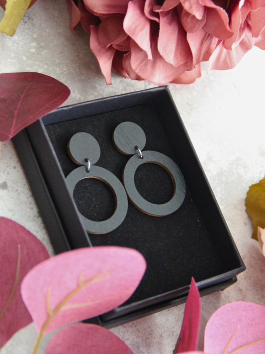 Fabulous Rings -korvakorut musta vaneri